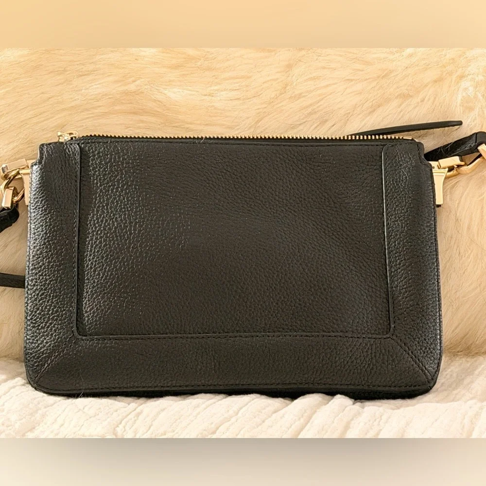 kate spade Lena Crossbody bag in Black Pebbled Leather with Gold Hardware